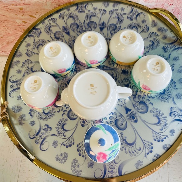 Givenchy Paris Yamaka Intl Tea Set Pot & Cups 5 Servings Floral Excellent - Picture 12 of 13